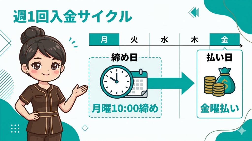 アルファノート入金サイクル週1回サイクル